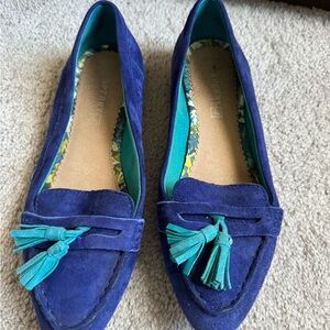 Sperry Women's Vibrant Blue Suede Loafers with Teal Tassels